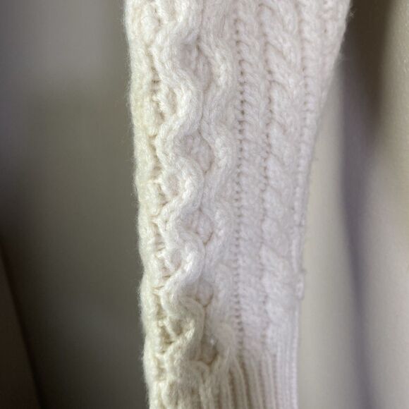 J Crew Merino Wool Shawl Collar Irish Aran Fisherman Cardigan Sweater  Men XS - Picture 11 of 16